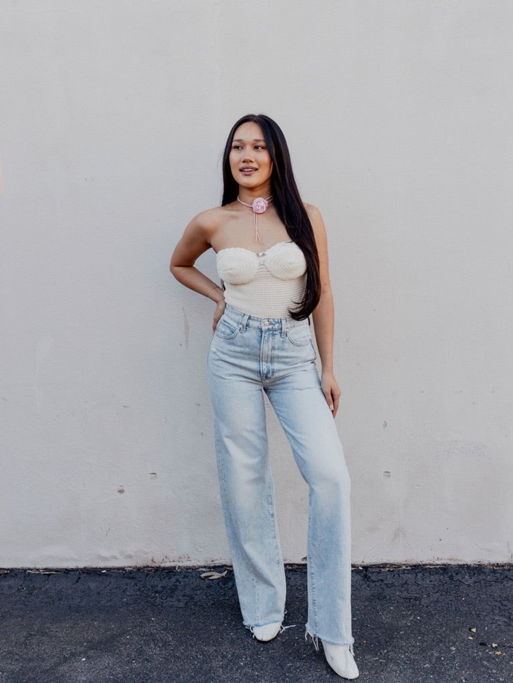 KELSEY CROCHET TOP BY FOR LOVE & LEMONS L NWT